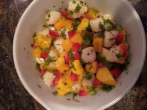 scallops with mango and orange